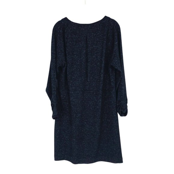 Cabi Knit Gathered Dress Small Women Pullover Long Sleeve Knee  Charcoal Gray - Picture 2 of 4